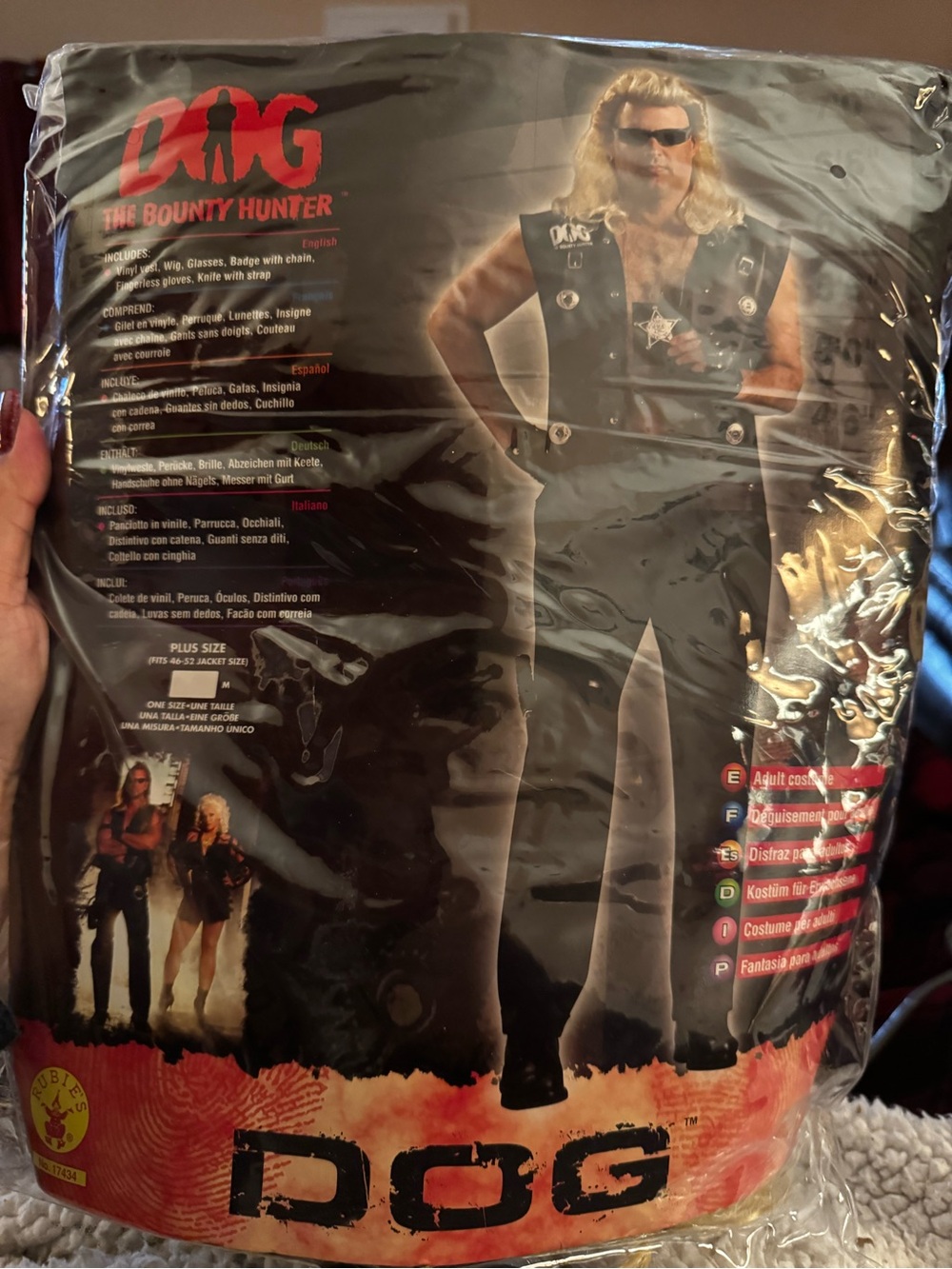 Dog The Bounty Hunter Adult Halloween Costume Cosplay Plus Size Fits 46-52